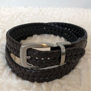Men’s Leather & Faux Leather Braided Belt in NEW Conditions. Dark Brown, 30”x32”